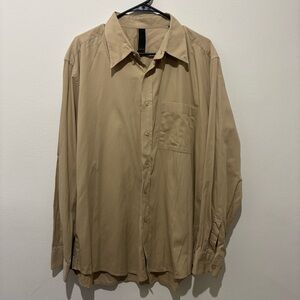 LANVIN 2XL Tan Dress Shirt